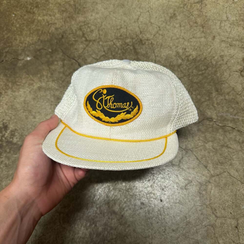 Vintage St Thomas Virgin Islands White Mesh Snapback Hat Cap